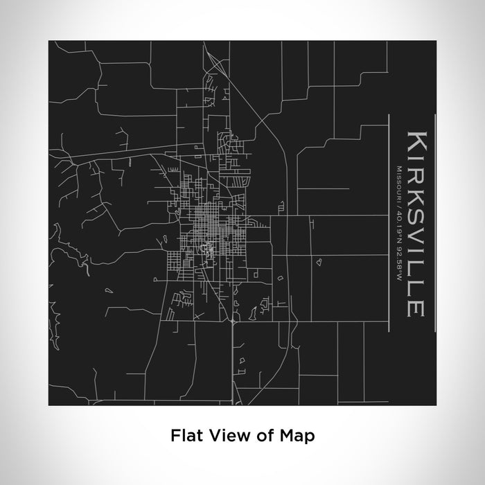 Rendered View of Kirksville Missouri Map Engraving on 17oz Stainless Steel Insulated Tumbler in Black