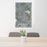 24x36 Kirkwood California Map Print Portrait Orientation in Afternoon Style Behind 2 Chairs Table and Potted Plant