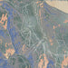 Kirkwood California Map Print in Afternoon Style Zoomed In Close Up Showing Details