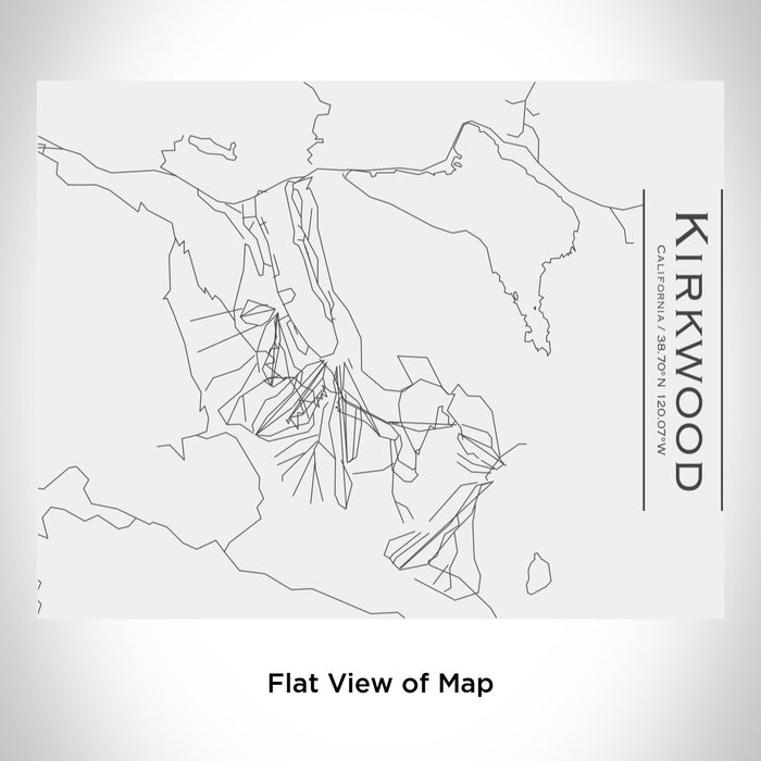 Rendered View of Kirkwood California Map Engraving on 20oz Stainless Steel Insulated Bottle with Bamboo Top in White