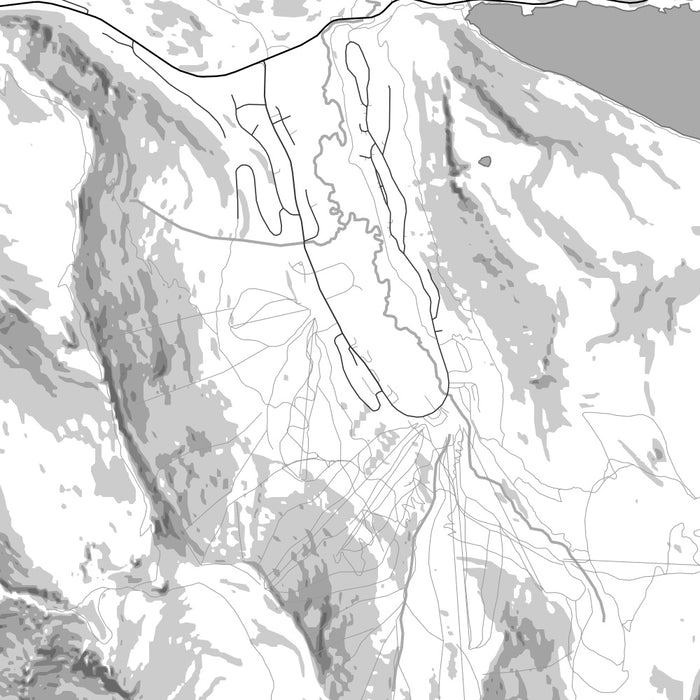 Kirkwood California Map Print in Classic Style Zoomed In Close Up Showing Details