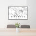 24x36 Kirkwood California Map Print Landscape Orientation in Classic Style Behind 2 Chairs Table and Potted Plant