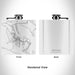 Rendered View of Kirkwood California Map Engraving on 6oz Stainless Steel Flask in White