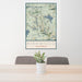 24x36 Kirkwood California Map Print Portrait Orientation in Woodblock Style Behind 2 Chairs Table and Potted Plant
