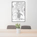 24x36 Kissimmee Florida Map Print Portrait Orientation in Classic Style Behind 2 Chairs Table and Potted Plant