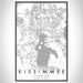 Kissimmee Florida Map Print Portrait Orientation in Classic Style With Shaded Background