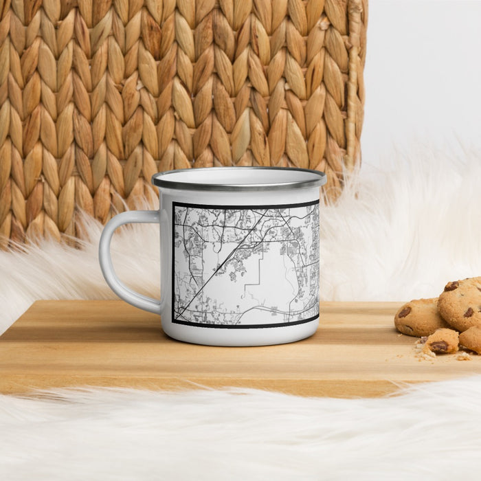 Left View Custom Kissimmee Florida Map Enamel Mug in Classic on Table Top
