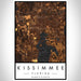 Kissimmee Florida Map Print Portrait Orientation in Ember Style With Shaded Background