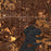 Kissimmee Florida Map Print in Ember Style Zoomed In Close Up Showing Details