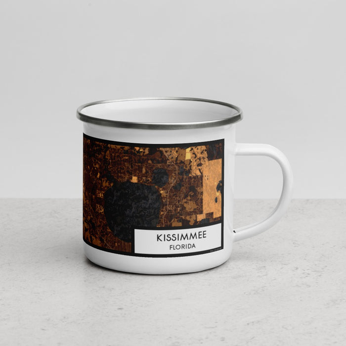 Right View Custom Kissimmee Florida Map Enamel Mug in Ember