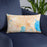Custom Kissimmee Florida Map Throw Pillow in Watercolor on Blue Colored Chair