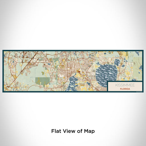 Flat View of Map Custom Kissimmee Florida Map Enamel Mug in Woodblock