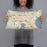 Person holding 20x12 Custom Kissimmee Florida Map Throw Pillow in Woodblock