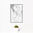 12x18 Klamath Falls Oregon Map Print Portrait Orientation in Classic Style With Small Cactus Plant in White Planter