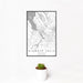 12x18 Klamath Falls Oregon Map Print Portrait Orientation in Classic Style With Small Cactus Plant in White Planter