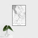 16x24 Klamath Falls Oregon Map Print Portrait Orientation in Classic Style With Tropical Plant Leaves in Water