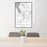 24x36 Klamath Falls Oregon Map Print Portrait Orientation in Classic Style Behind 2 Chairs Table and Potted Plant