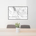 24x36 Klamath Falls Oregon Map Print Landscape Orientation in Classic Style Behind 2 Chairs Table and Potted Plant