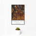 12x18 Klamath Falls Oregon Map Print Portrait Orientation in Ember Style With Small Cactus Plant in White Planter
