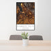 24x36 Klamath Falls Oregon Map Print Portrait Orientation in Ember Style Behind 2 Chairs Table and Potted Plant