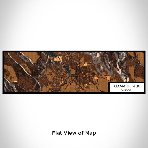 Flat View of Map Custom Klamath Falls Oregon Map Enamel Mug in Ember