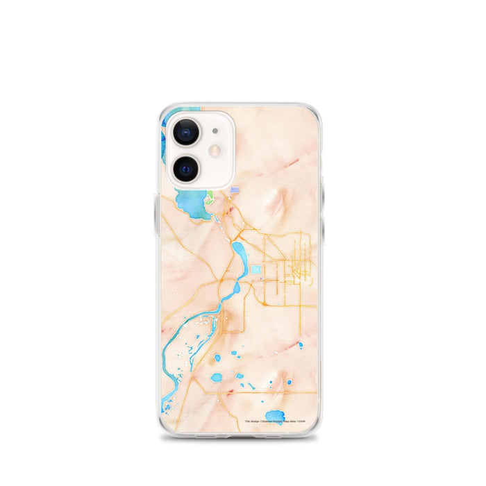 Custom Klamath Falls Oregon Map iPhone 12 mini Phone Case in Watercolor