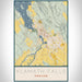 Klamath Falls Oregon Map Print Portrait Orientation in Woodblock Style With Shaded Background