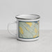 Left View Custom Klamath Falls Oregon Map Enamel Mug in Woodblock