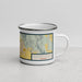 Right View Custom Klamath Falls Oregon Map Enamel Mug in Woodblock