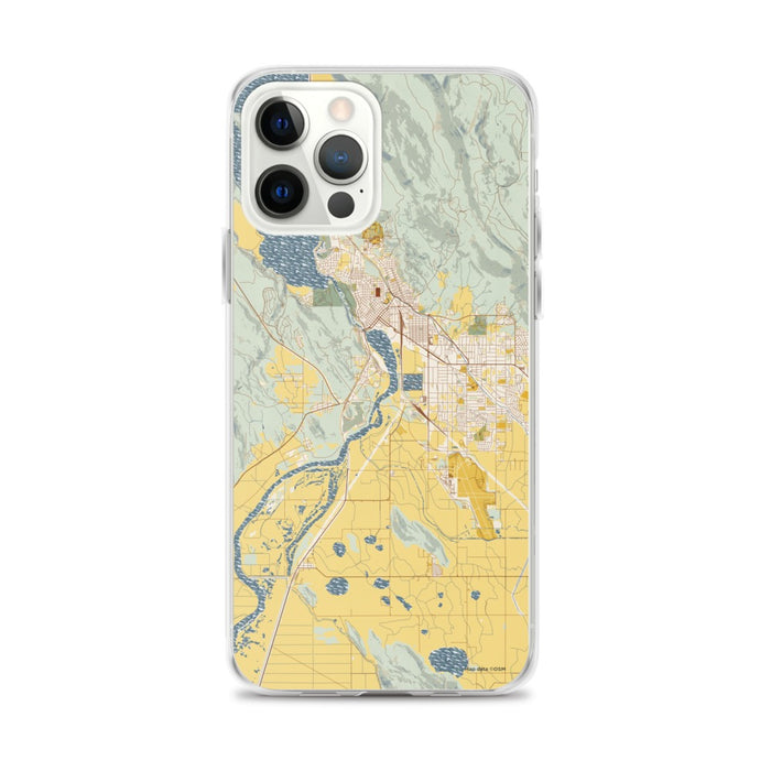 Custom Klamath Falls Oregon Map iPhone 12 Pro Max Phone Case in Woodblock