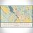 Klamath Falls Oregon Map Print Landscape Orientation in Woodblock Style With Shaded Background