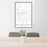 24x36 Knightdale North Carolina Map Print Portrait Orientation in Classic Style Behind 2 Chairs Table and Potted Plant