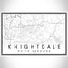 Knightdale North Carolina Map Print Landscape Orientation in Classic Style With Shaded Background