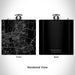 Rendered View of Knightdale North Carolina Map Engraving on 6oz Stainless Steel Flask in Black