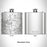 Rendered View of Knightdale North Carolina Map Engraving on 6oz Stainless Steel Flask