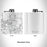 Rendered View of Knightdale North Carolina Map Engraving on 6oz Stainless Steel Flask in White