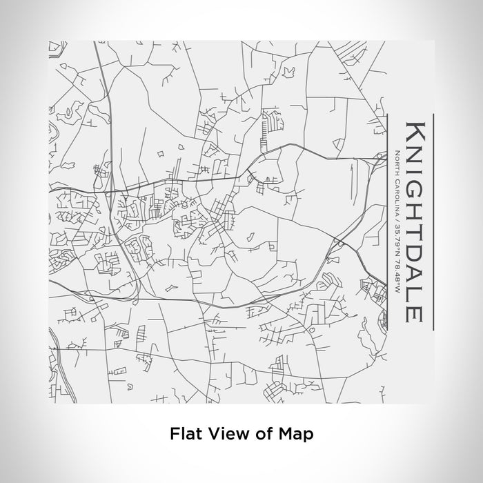 Rendered View of Knightdale North Carolina Map Engraving on 17oz Stainless Steel Insulated Tumbler in White