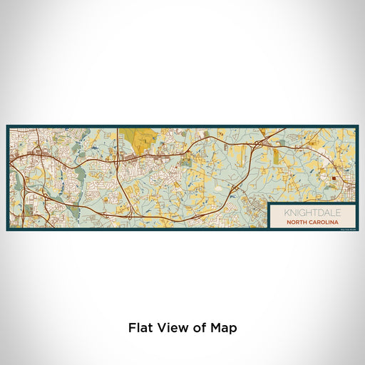 Flat View of Map Custom Knightdale North Carolina Map Enamel Mug in Woodblock