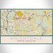 Knightdale North Carolina Map Print Landscape Orientation in Woodblock Style With Shaded Background