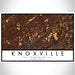 Knoxville Tennessee Map Print Landscape Orientation in Ember Style With Shaded Background