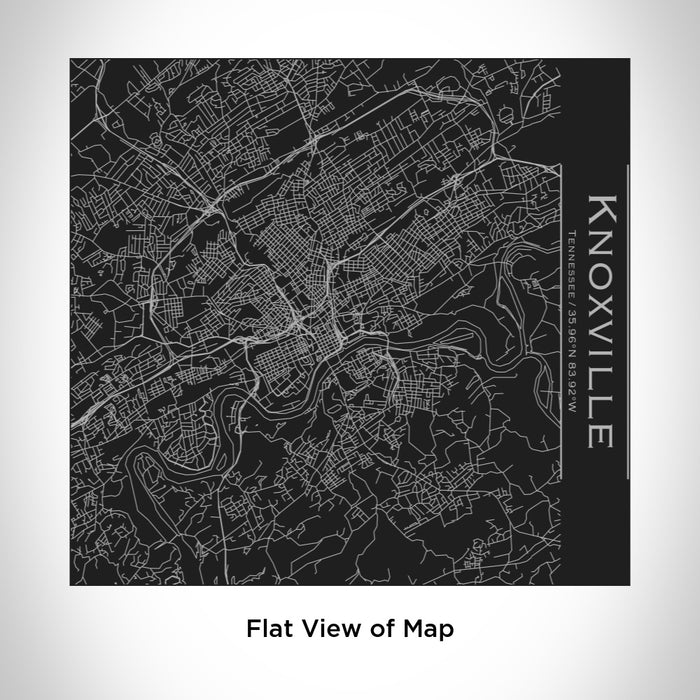 Rendered View of Knoxville Tennessee Map Engraving on 17oz Stainless Steel Insulated Tumbler in Black