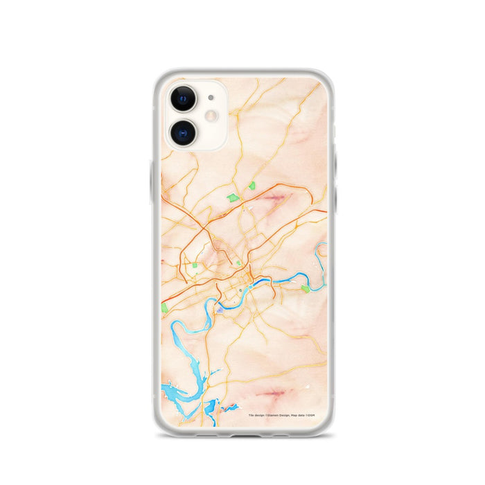 Custom Knoxville Tennessee Map Phone Case in Watercolor