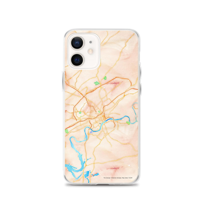Custom Knoxville Tennessee Map iPhone 12 Phone Case in Watercolor