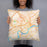 Person holding 18x18 Custom Knoxville Tennessee Map Throw Pillow in Watercolor
