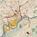 Knoxville Tennessee Map Print in Woodblock Style Zoomed In Close Up Showing Details