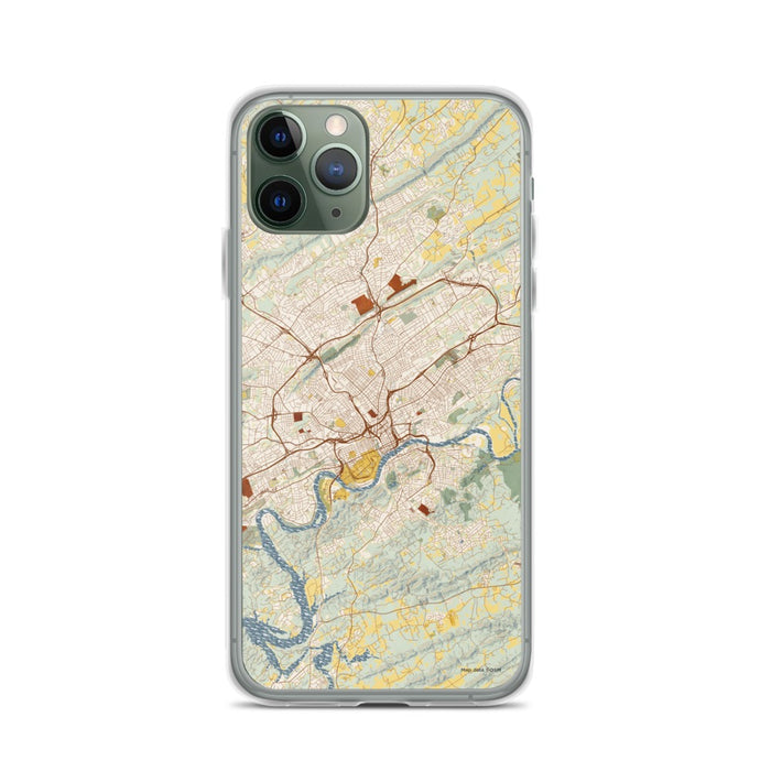 Custom Knoxville Tennessee Map Phone Case in Woodblock