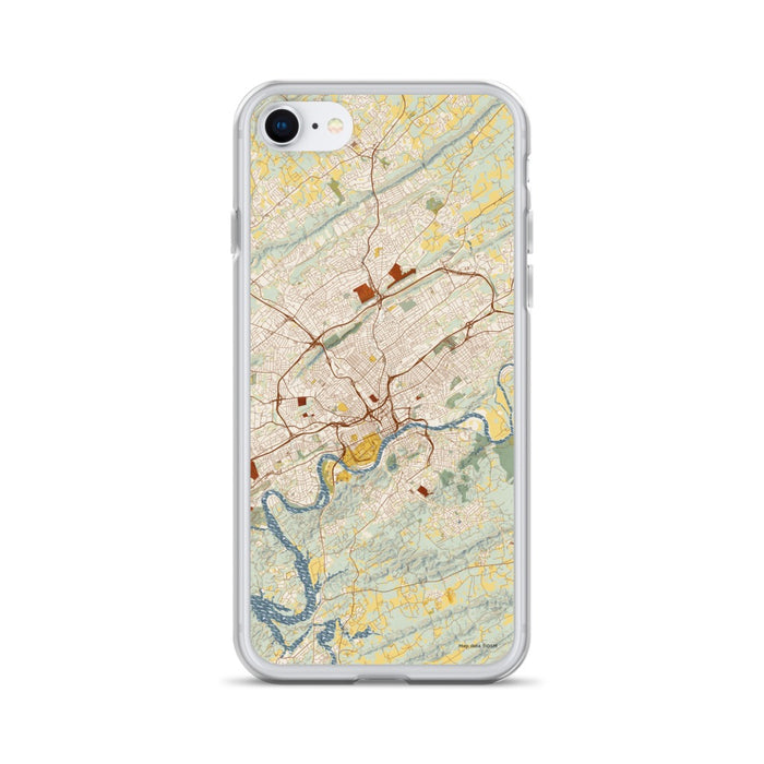 Custom Knoxville Tennessee Map iPhone SE Phone Case in Woodblock