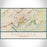 Knoxville Tennessee Map Print Landscape Orientation in Woodblock Style With Shaded Background