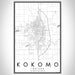 Kokomo Indiana Map Print Portrait Orientation in Classic Style With Shaded Background