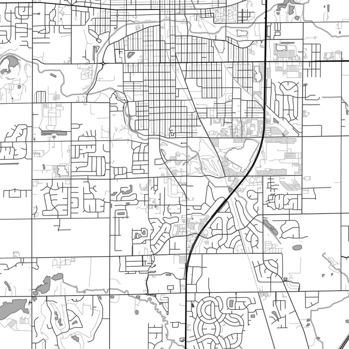 Kokomo Indiana Map Print in Classic Style Zoomed In Close Up Showing Details